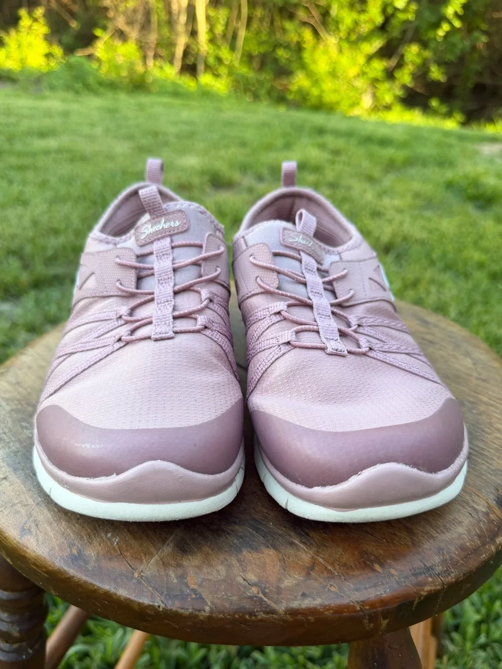 Women’s Skechers Air Cool Memory Foam Slip On Shoes Pink Mauve Comfort Size 11